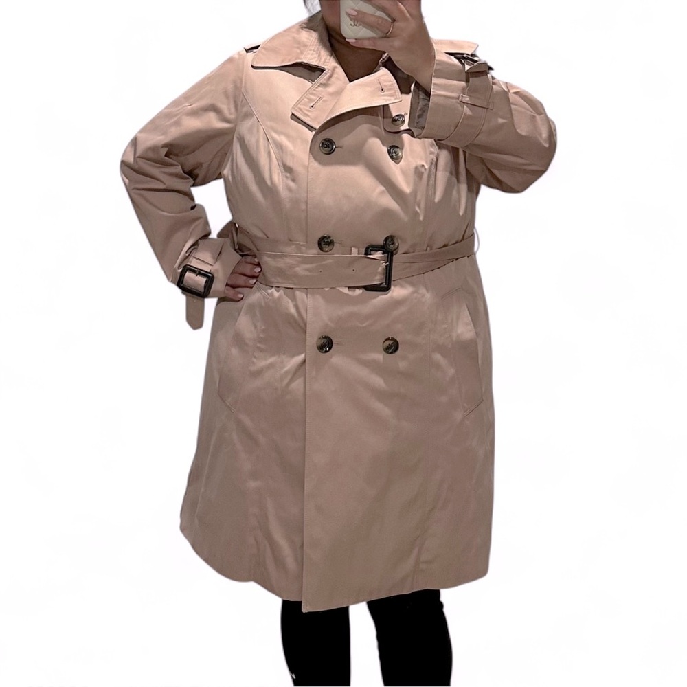London Fog pinkish Nude Beige Trench Coat 1X
